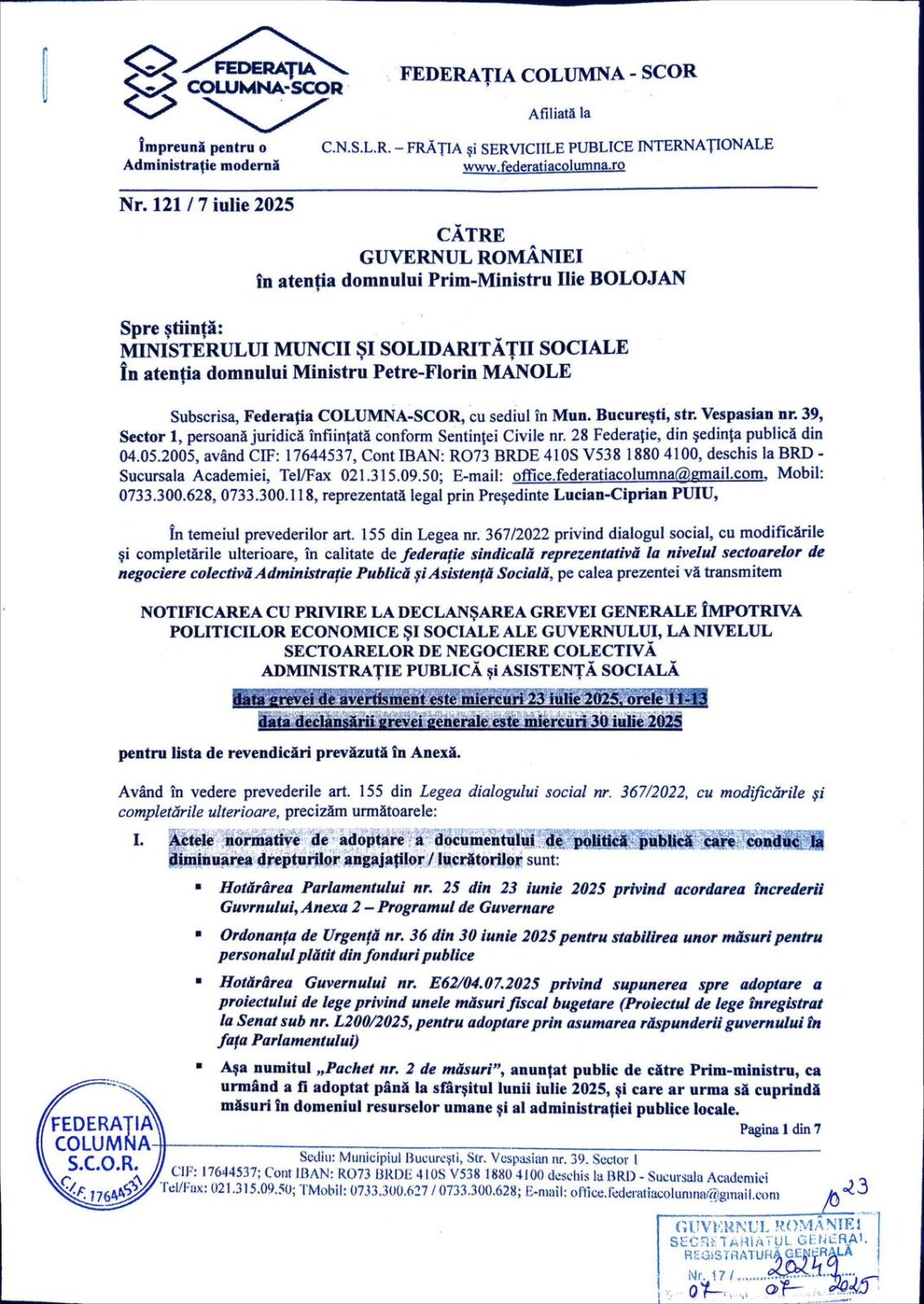 Bugetarii amenință că vor declanșa greva generală