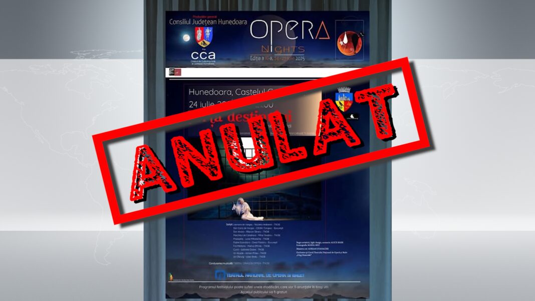 FESTIVALUL OPERA NIGHTS A FOST ANULAT!DIN CAUZA RESTRICȚIILOR BUGETARE IMPUSE ADMINISTRAȚIILOR LOCALE