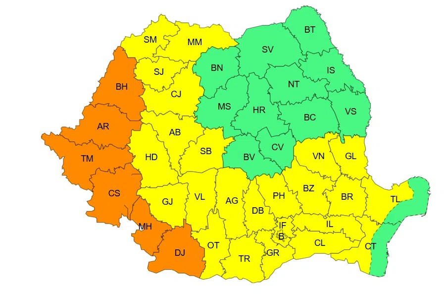 COD GALBEN de temperaturi deosebit de ridicate