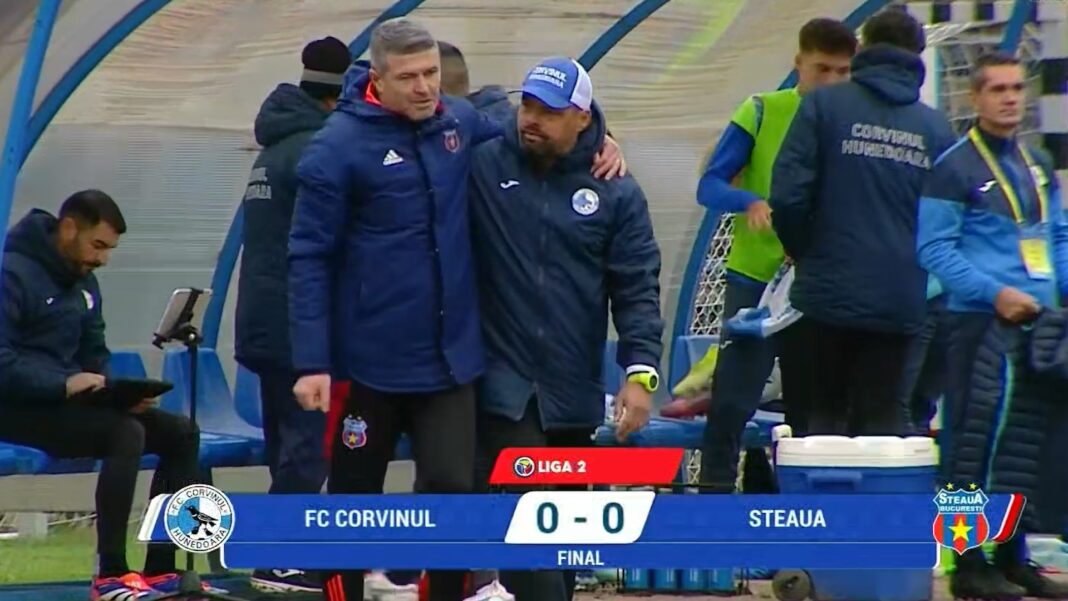CORVINUL HUNEDOARA – STEAUA BUCUREȘTI 0–0, HUNEDORENII RĂMÂN LIDERI, NEÎNVINȘI ÎN LIGA A II-A