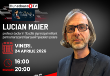 LUCIAN MAIER, profesor doctor in filosofie și principal militant pentru transparentizarea olimpiadelor școlare la „Profa” de POLITICĂ, ASTĂZI, 23 aprilie 2026, de la ora 16:00 și în reluare de la ora 20:00, moderator Ioana Dobreanu.