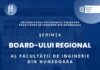 ȘEDINȚA BOARD-ULUI REGIONAL AL FACULTĂȚII DE INGINERIE DIN HUNEDOARA VA AVEA LOC PE 5 MAI 2026