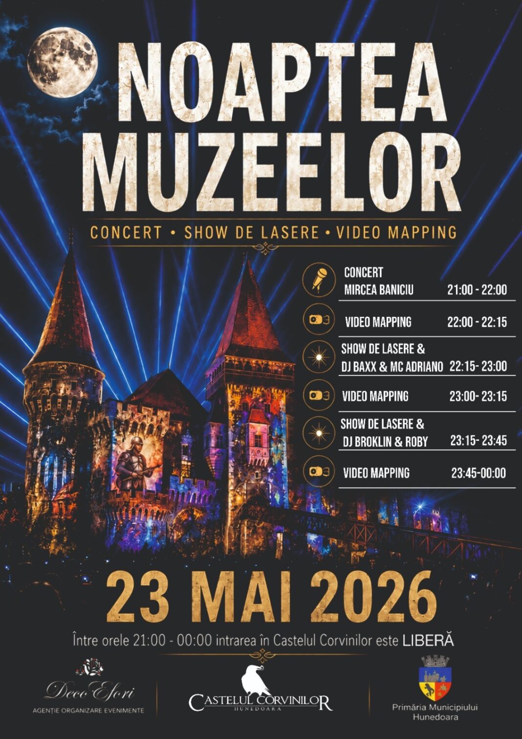 „NOAPTEA MUZEELOR – 2026” – SE ANUNŢĂ O SEARĂ SPECTACULOASĂ LA CASTELUL CORVINILOR!