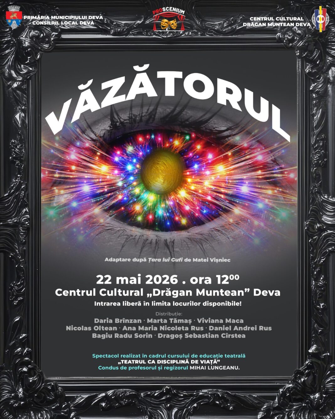 TRUPA PROSCENIUM PREZINTĂ SPECTACOLUL” VĂZĂTORUL”, O ADAPTARE DUPĂ MATEI VIȘINEC