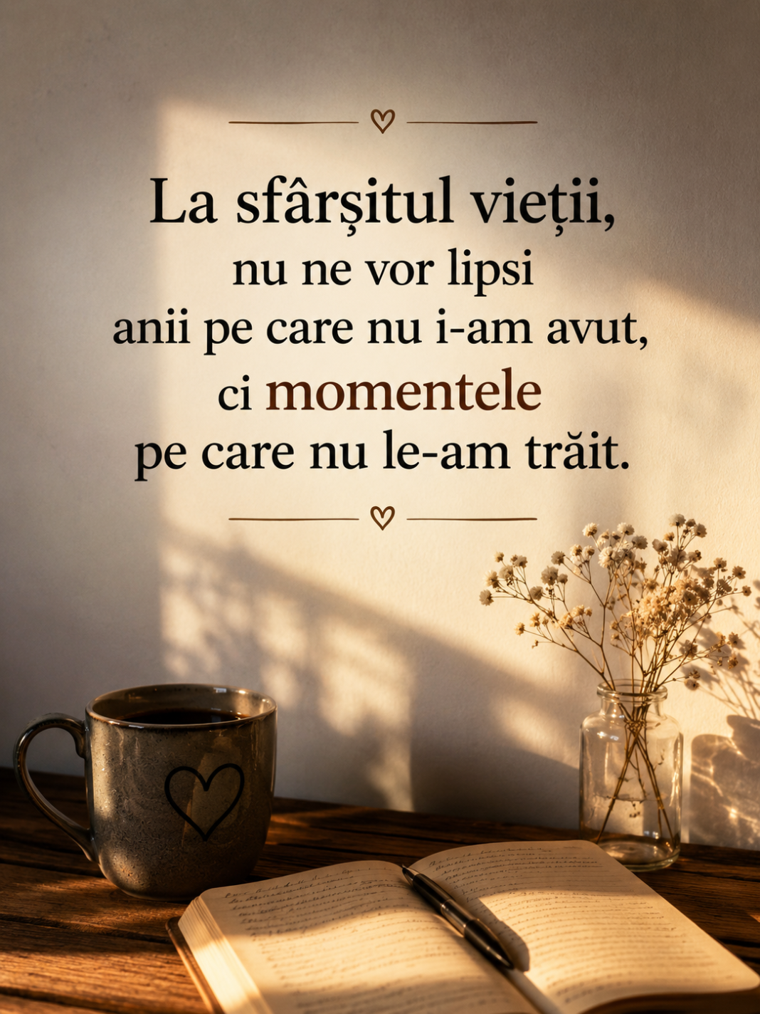 Citatul zilei – „La sfârșitul vieții, nu ne vor lipsi anii pe care nu i-am avut, ci momentele pe care nu le-am trăit.”