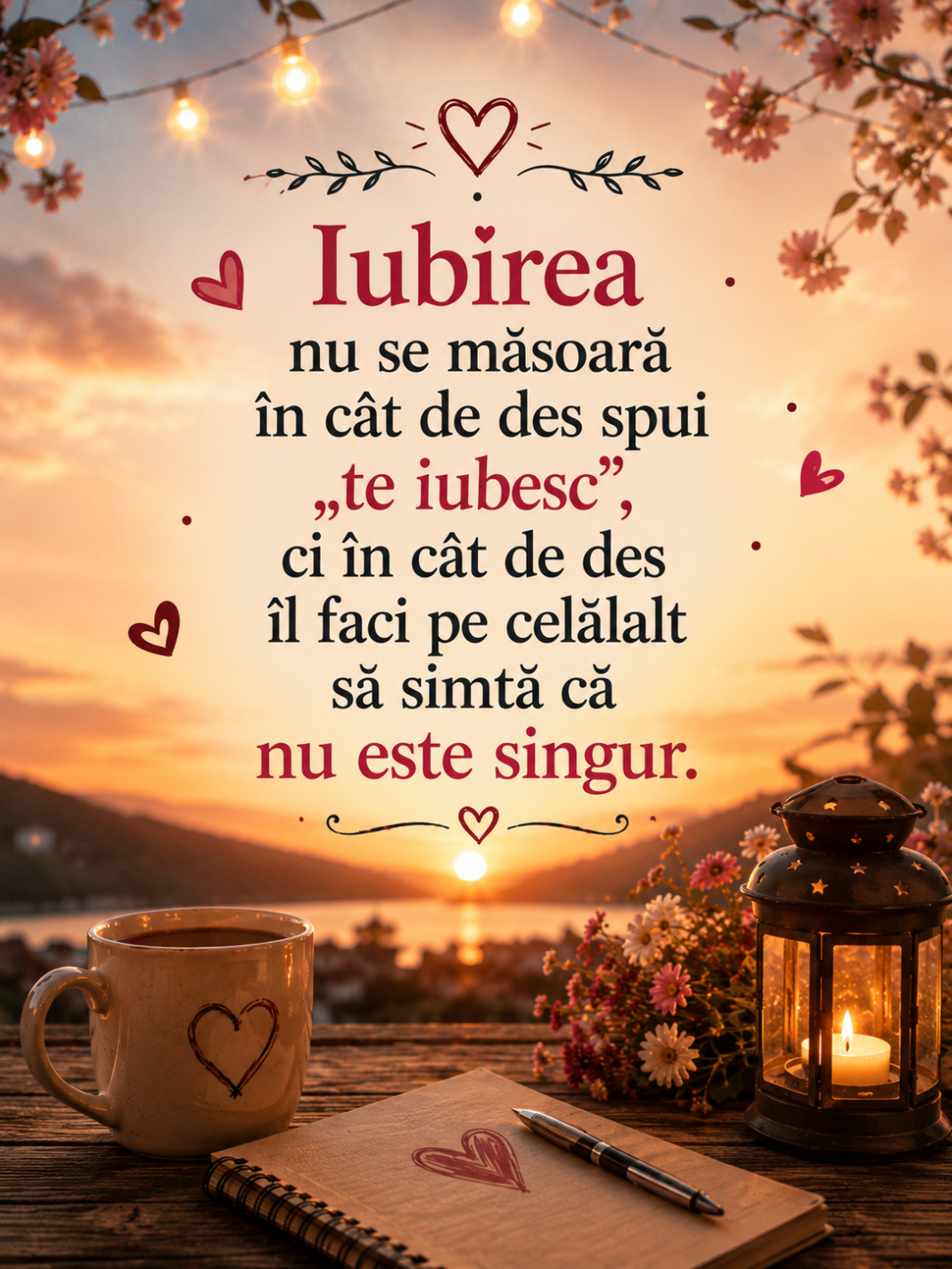 ✨ Citatul zilei – „Iubirea nu se măsoară în cât de des spui «te iubesc», ci în cât de des îl faci pe celălalt să simtă că nu este singur.” ❤️