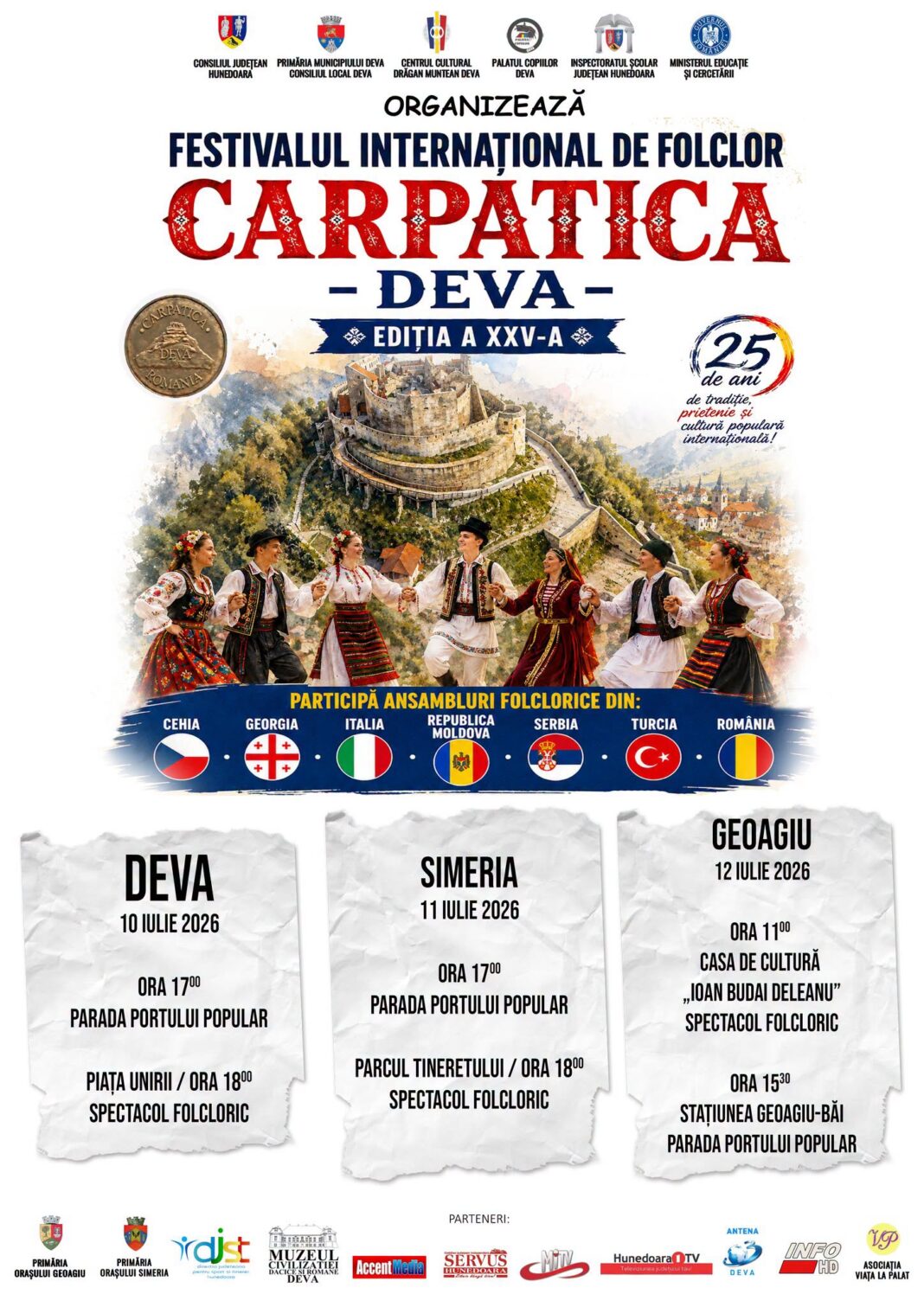 FESTIVALUL INTERNAȚIONAL DE FOLCLOR „CARPATICA” DEVA – 25 DE ANI DE TRADIȚIE, CULTURĂ ȘI PRIETENIE ÎNTRE POPOARE