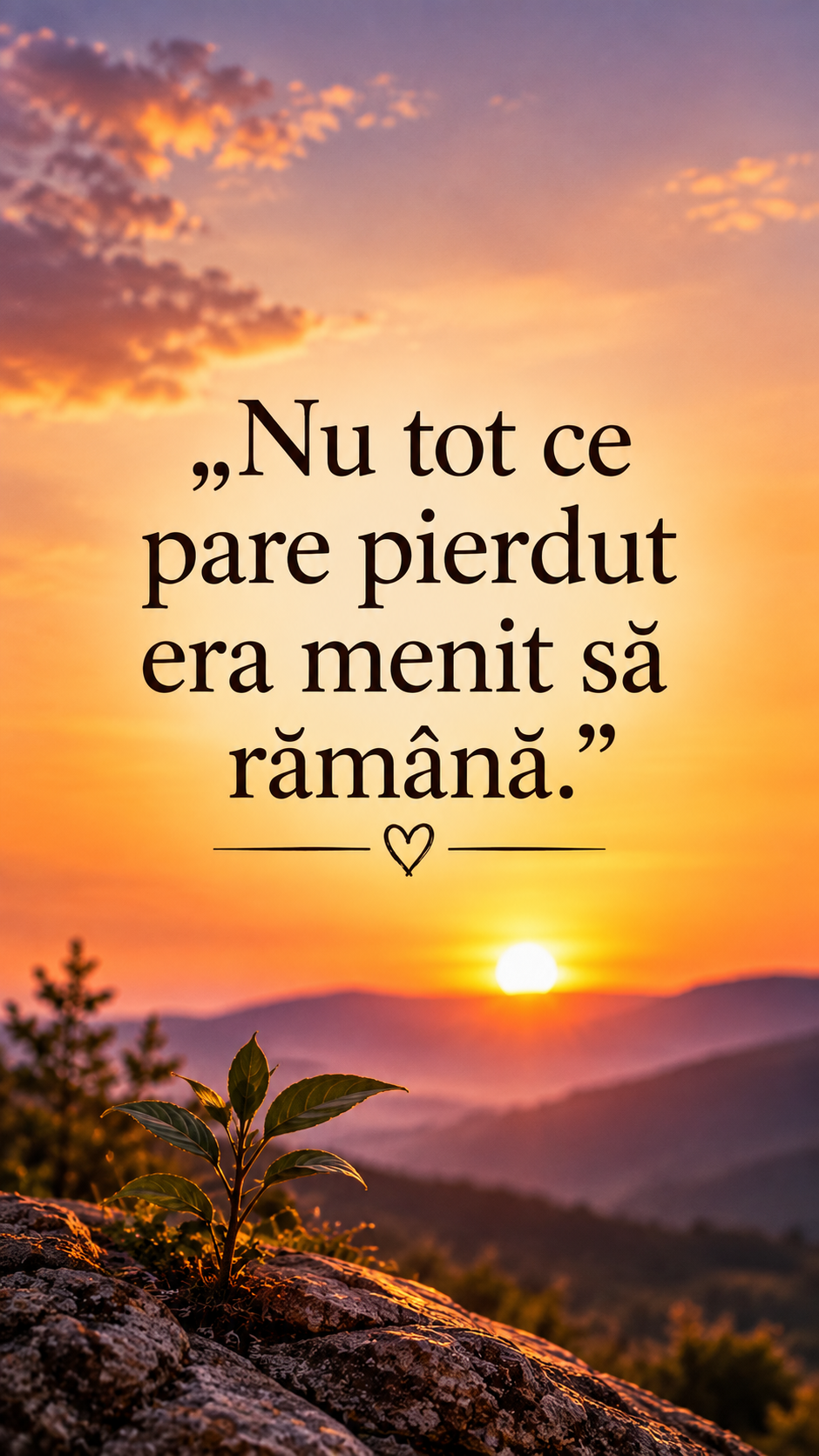 ✨ Citatul zilei – „Nu tot ce pare pierdut era menit să rămână.” 🌿