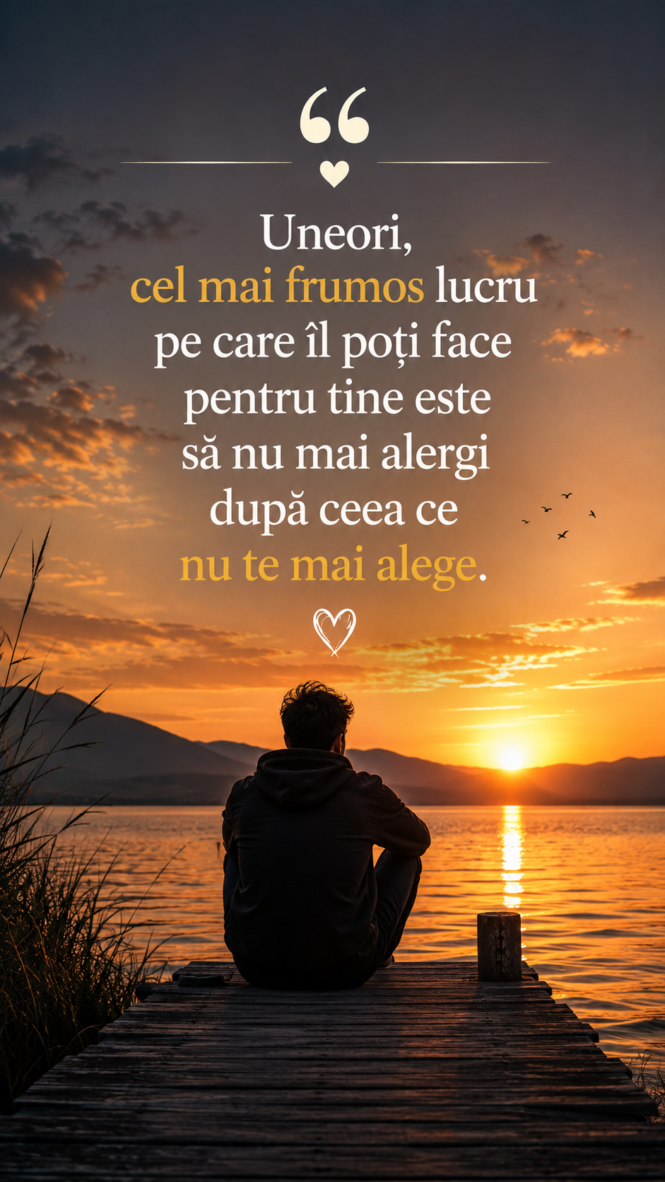 „Uneori, cel mai frumos lucru pe care îl poți face pentru tine este să nu mai alergi după ceea ce nu te mai alege.” 🤍