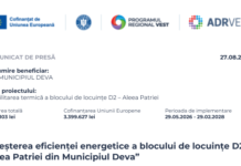 „Creșterea eficienței energetice a blocului de locuințe D2Aleea Patriei din Municipiul Deva”