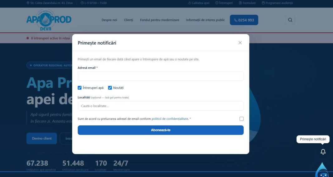 S.C. APA PROD S.A. DEVA CONTINUĂ DIGITALIZAREA SERVICIILOR!!!