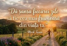 „Dă șansa fiecărei zile să fie cea mai frumoasă din viața ta.” — Mark Twain