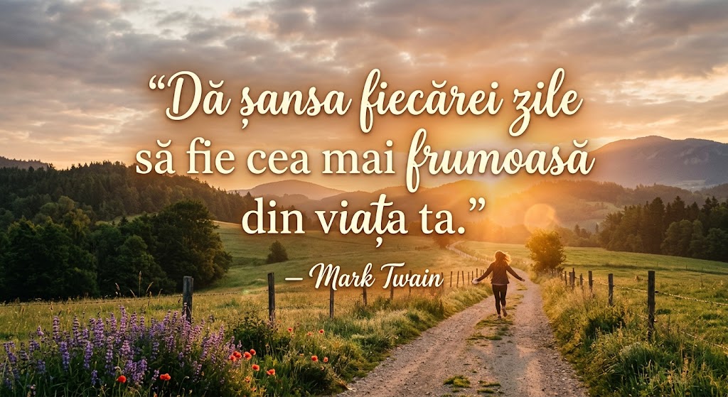 „Dă șansa fiecărei zile să fie cea mai frumoasă din viața ta.” — Mark Twain