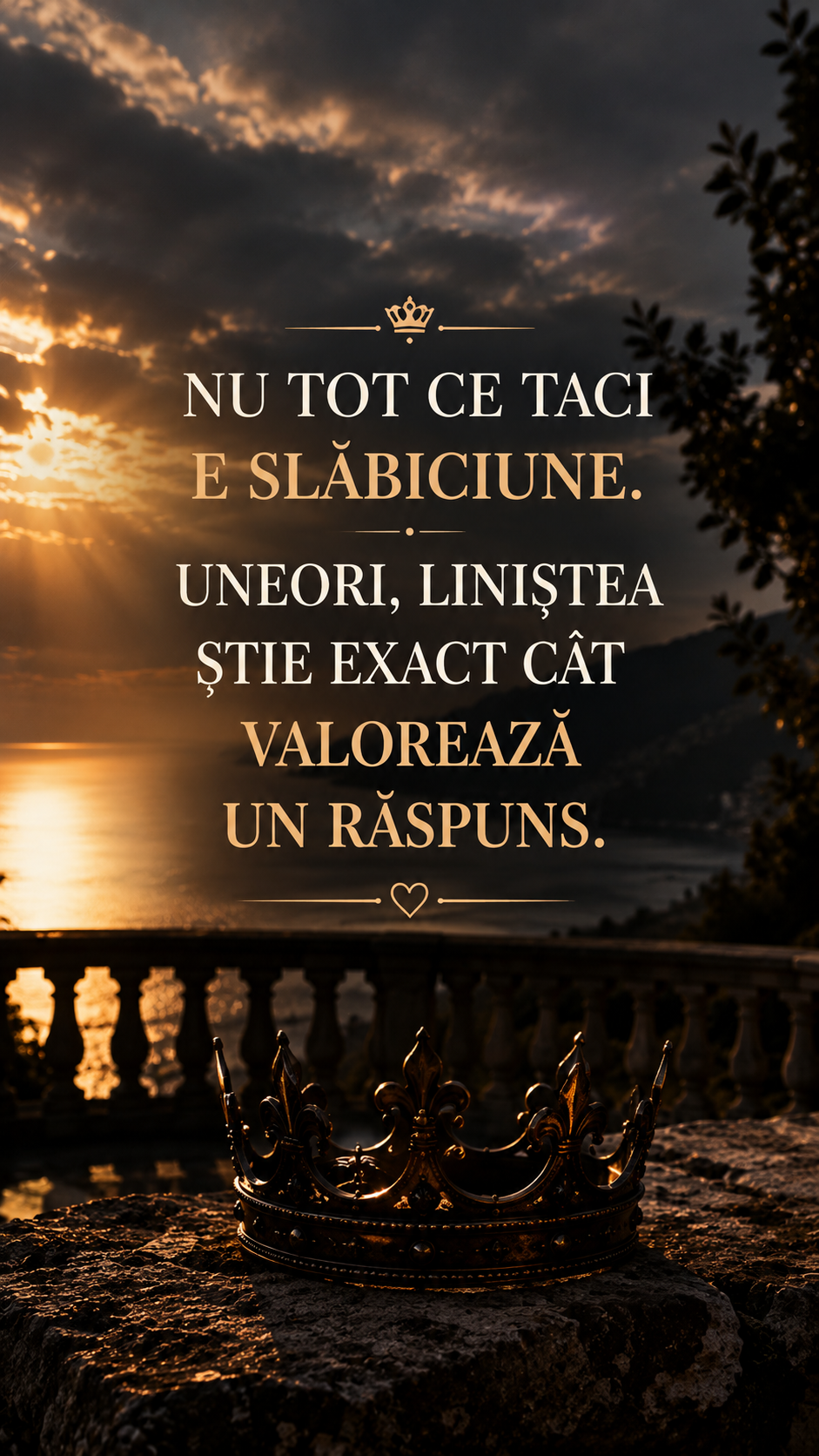 ✨ Citatul zilei – „Nu tot ce taci e slăbiciune. Uneori, liniștea știe exact cât valorează un răspuns.” 🖤