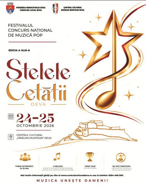 „Stelele Cetății” 2026: Au început înscrierile pentru tinerii pasionați de muzică