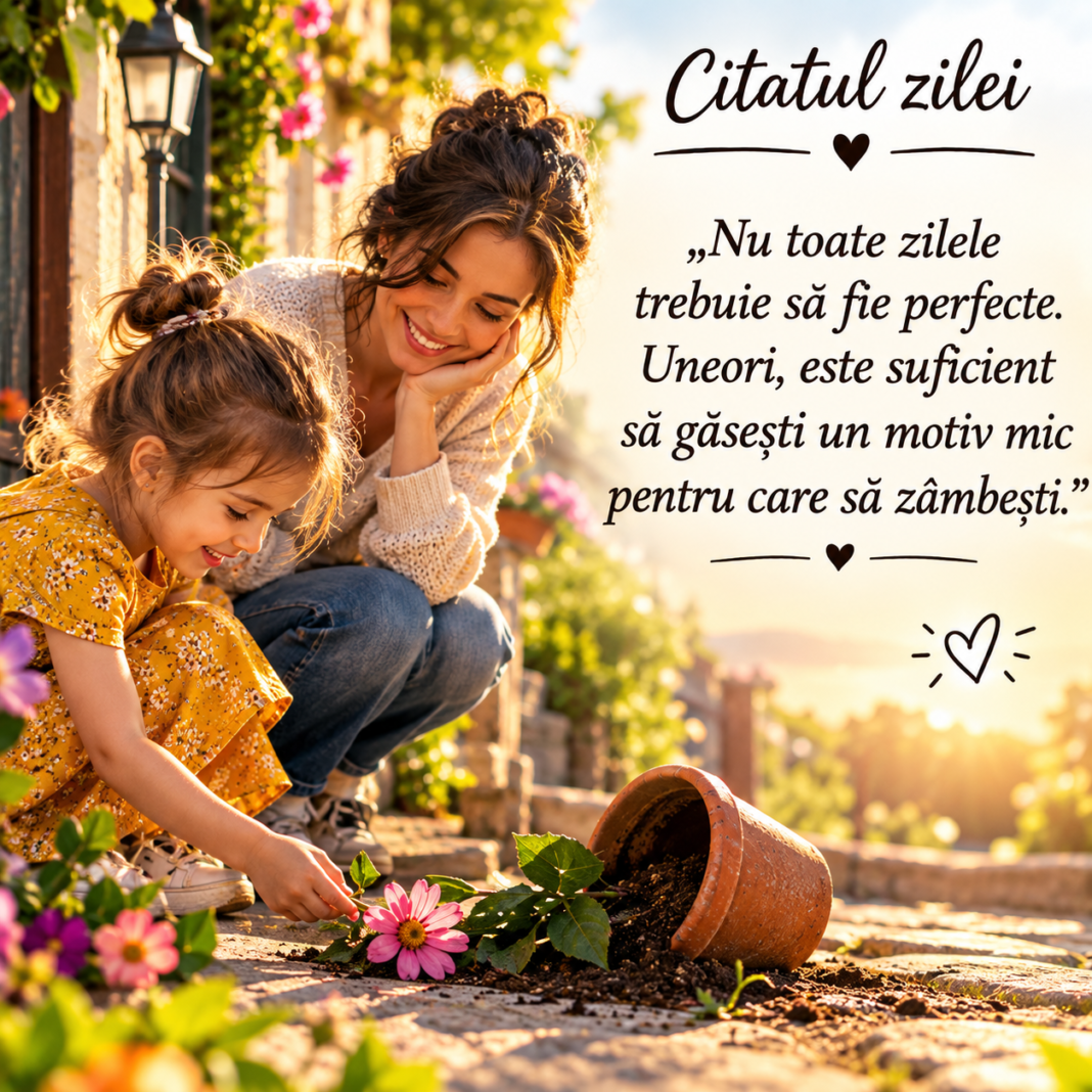 ❤️ Citatul zilei – „Nu toate zilele trebuie să fie perfecte. Uneori, este suficient să găsești un motiv mic pentru care să zâmbești.” 🌷✨