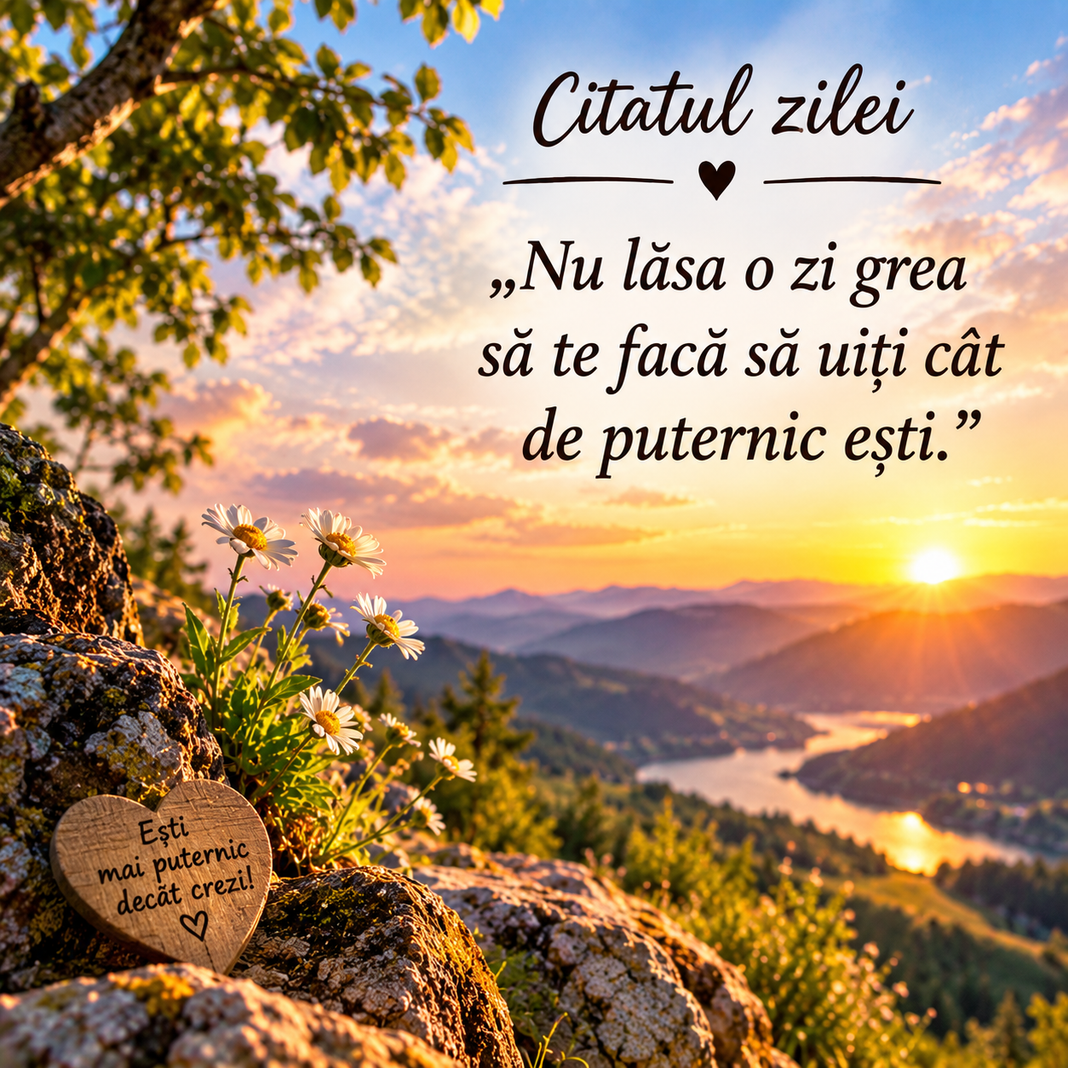 „Nu lăsa o zi grea să te facă să uiți cât de puternic ești.” ✨