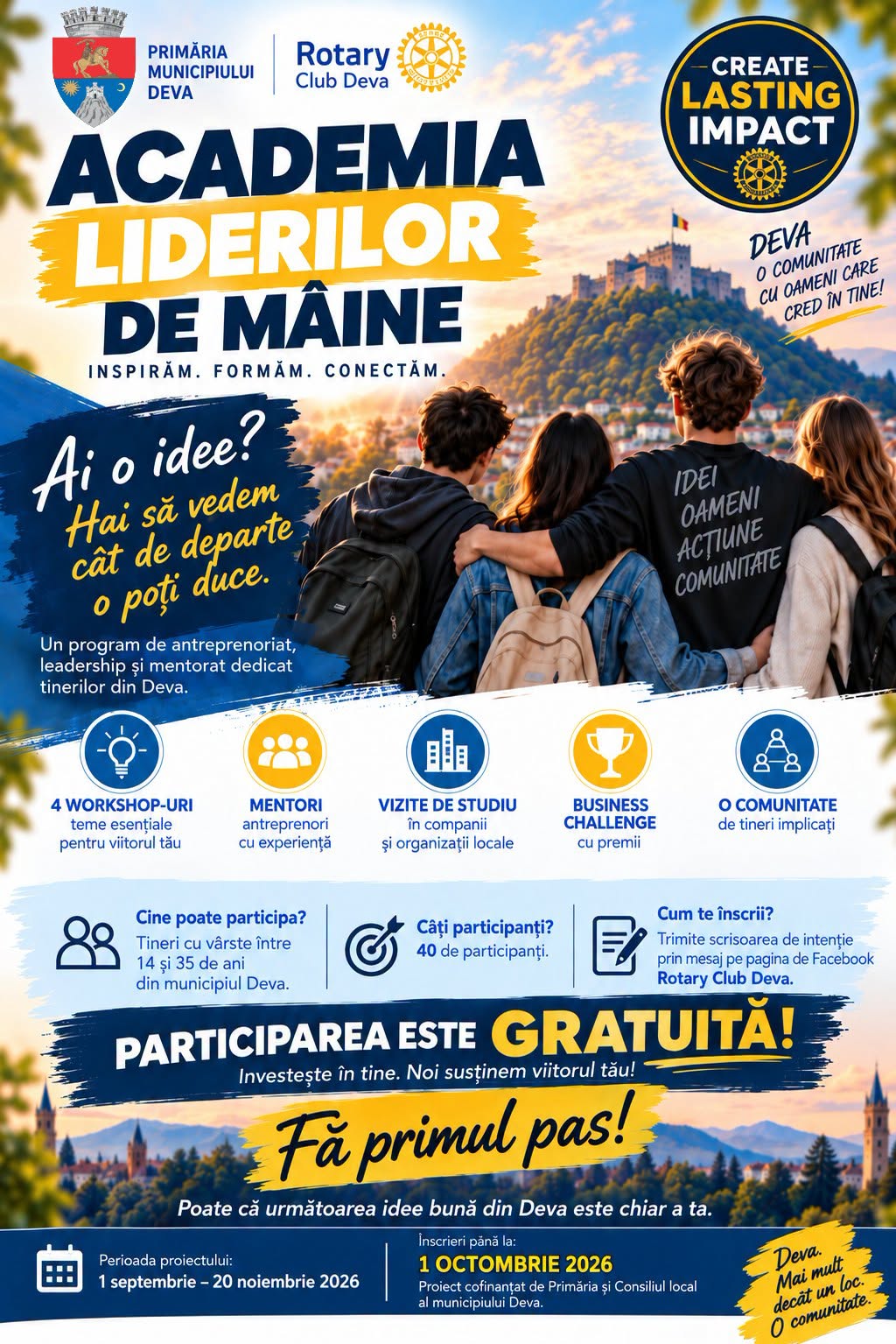 „ACADEMIA LIDERILOR DE MÂINE” – O NOUĂ OPORTUNITATE PENTRU TINERII DIN DEVA