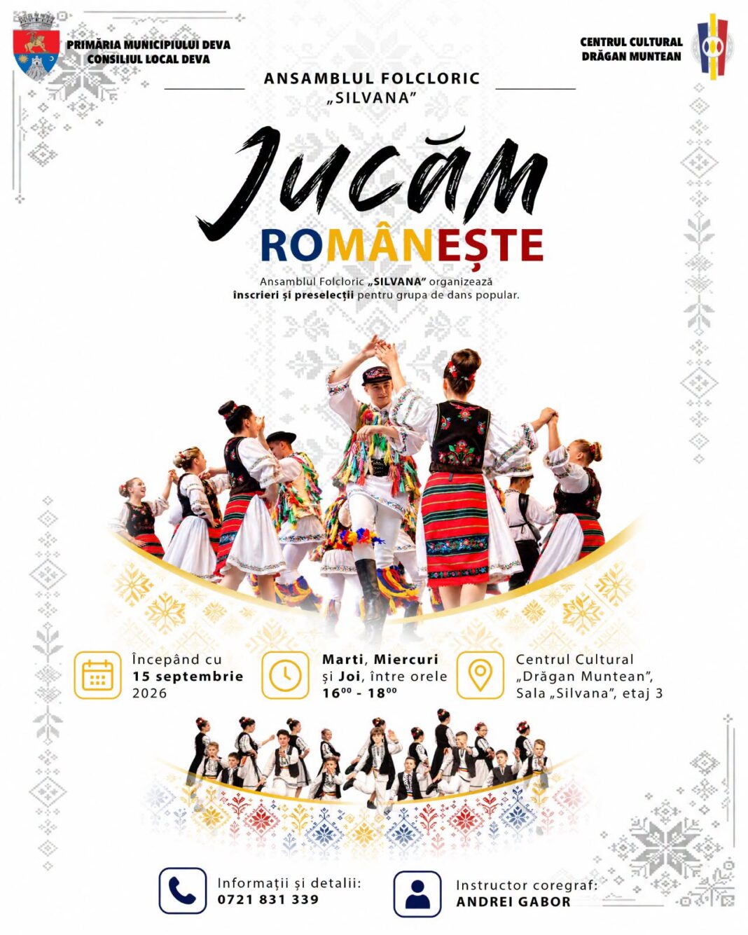 ANSAMBLUL FOLCLORIC „SILVANA” ÎȘI DESCHIDE PORȚILE PENTRU O NOUĂ GENERAȚIE DE DANSATORI!