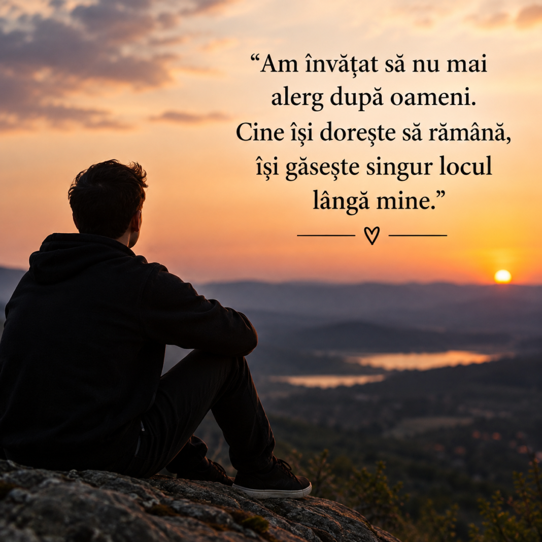 🖤 Citatul zilei – „Am învățat să nu mai alerg după oameni. Cine își dorește să rămână, își găsește singur locul lângă mine.” 🥀