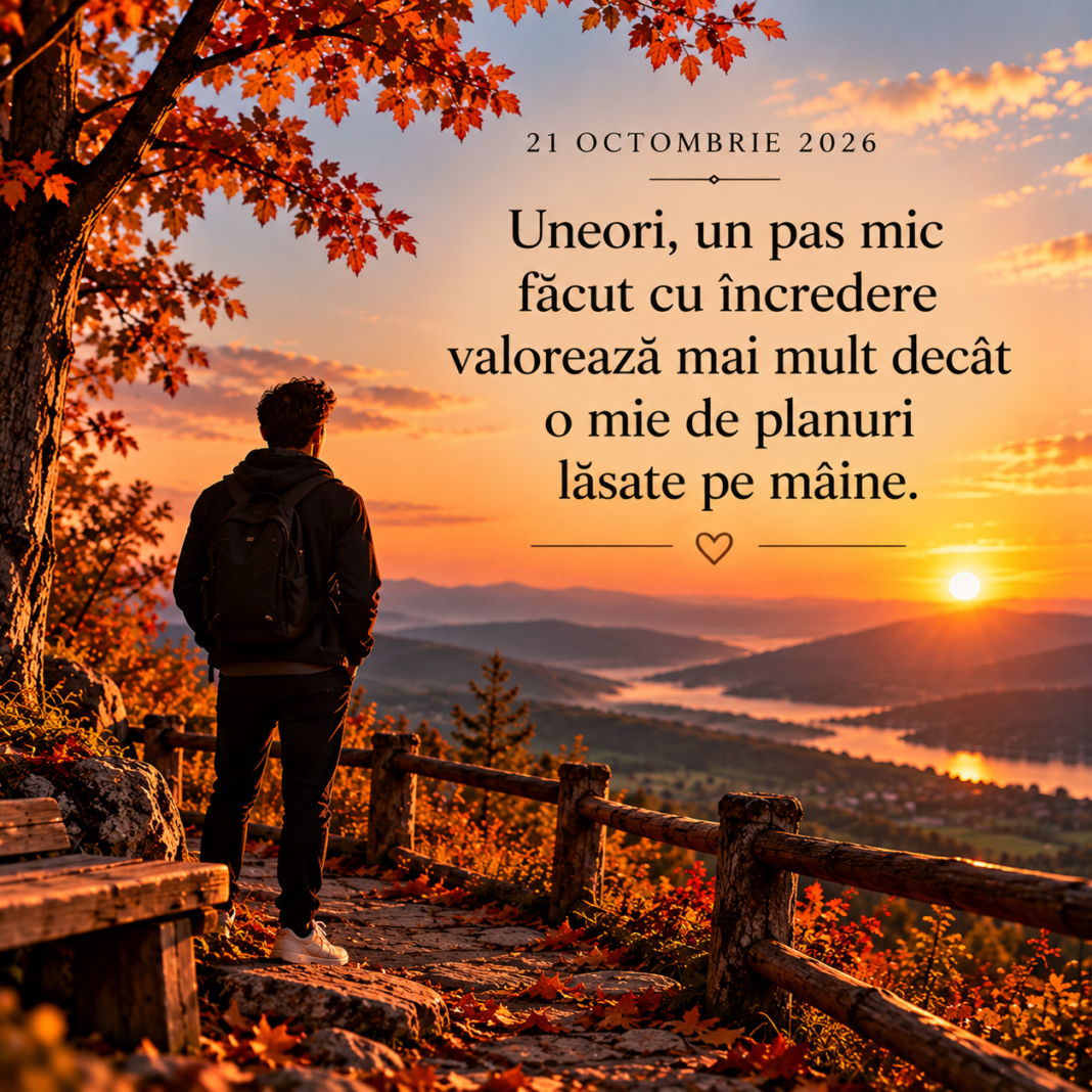„Uneori, un pas mic făcut cu încredere valorează mai mult decât o mie de planuri lăsate pe mâine.” ❤️