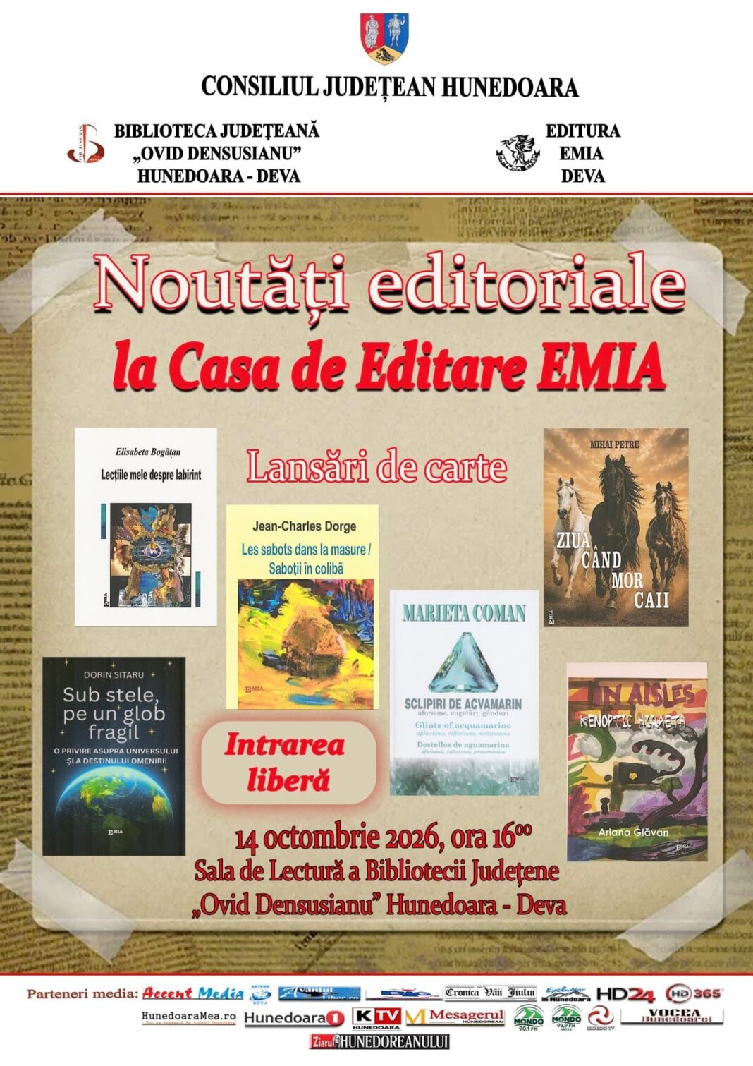 NOUTĂȚI EDITORIALE LA BIBLIOTECA JUDEȚEANĂ „OVID DENSUSIANU” HUNEDOARA – DEVA