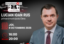 LUCIAN IOAN RUS, primarul municipiului Deva la „FAȚĂ ÎN FAȚĂ”, ASTĂZI, 8 octombrie 2026, de la ora 16:00 și în reluare de la ora 20:00, moderator Nicolle EBNER.
