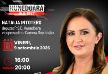 NATALIA INTOTERO, deputat P.S.D. Hunedoara, vicepreședinte Camera Deputaților la „HUNEDOARA ÎN DIRECT”, moderator PETRONELA TĂMAȘ.